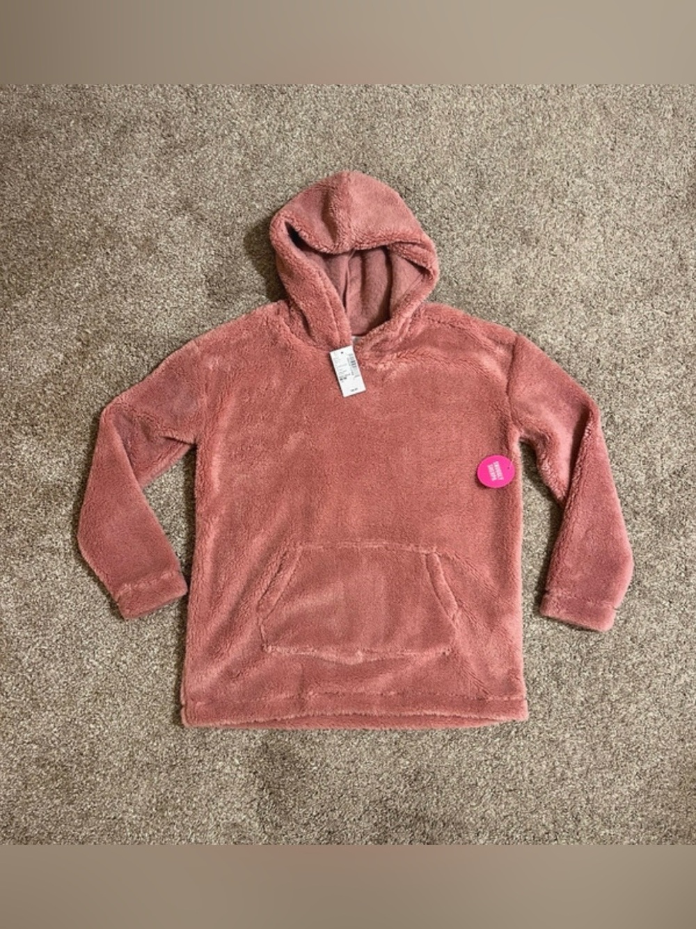 NWT The Children's Place Sherpa Pull Over Hoodie with Kangaroo Pocket Sz M 7/8